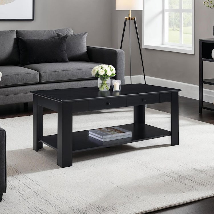 Convenience Concepts Designs2Go Baja 40 in. Espresso Rectangle MDF Coffee Table with Shelf
