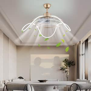 23 in. Indoor Gold Modern Ceiling Fan with Adjustable White Integrated LED, Reversible Motor and Remote