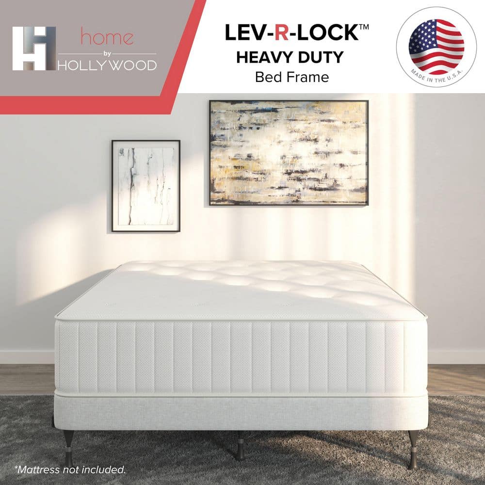 King Size Low-Profile Metal Box-Spring Frame with Large Rollers