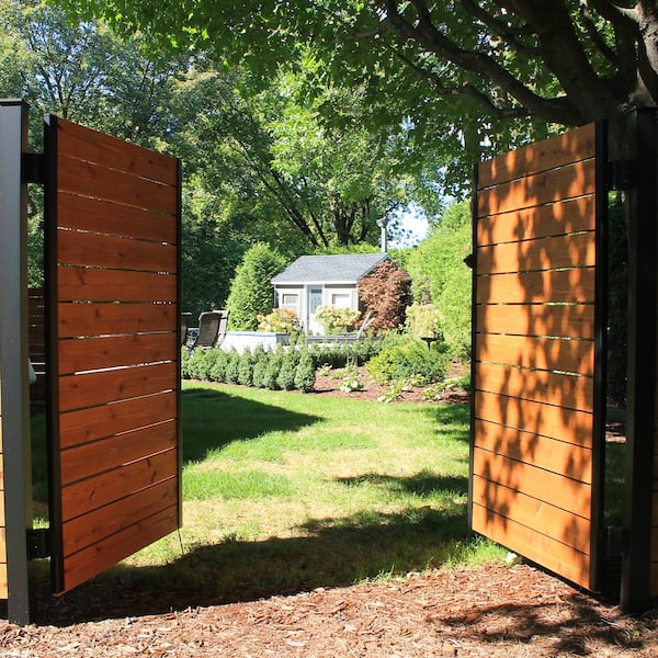 HOFT Gate Frame Kit 71 in. Black Aluminum for Horizontal Boards (hinges and locks sold separately)