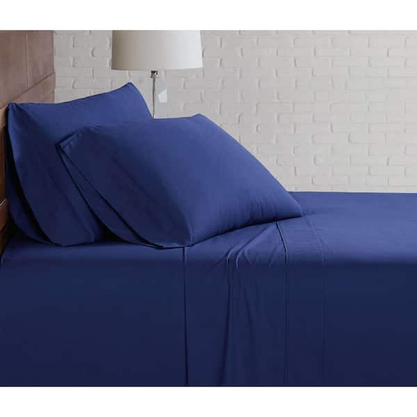 Brooklyn Loom Classic Cotton Navy King Sheet Set