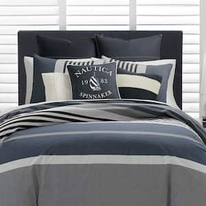 Rendon Charcoal Striped Duvet Cover Set