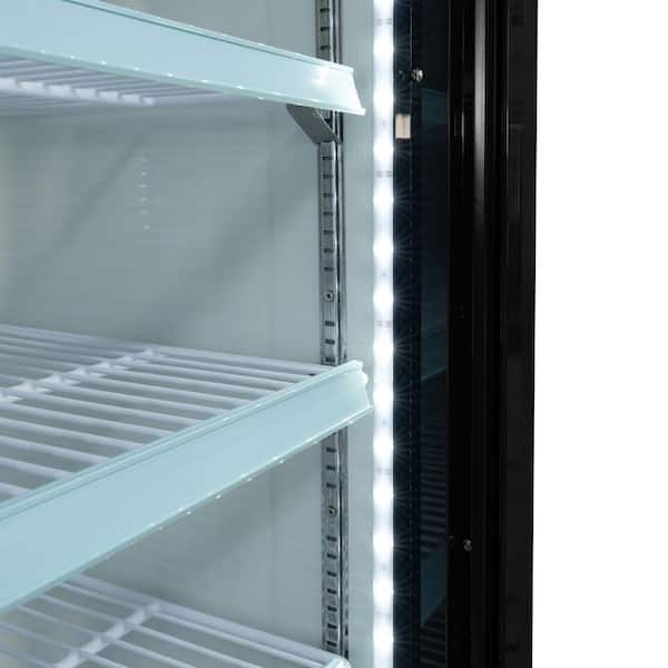 40 in. 33 cu. ft. Black Sliding Glass Door Merchandiser Refrigerator with LED Lighting