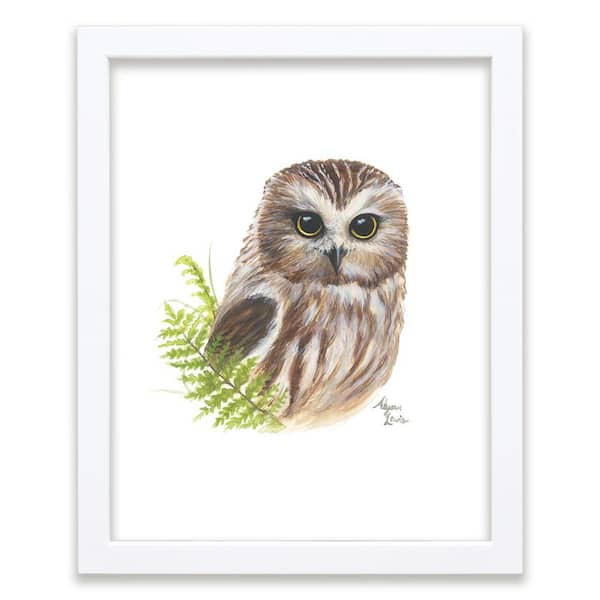 Unbranded Woodland Littles 2 "Owl" by Alyssa Lewis Individual White Framed Animal Art Print 24 in. x 18 in.