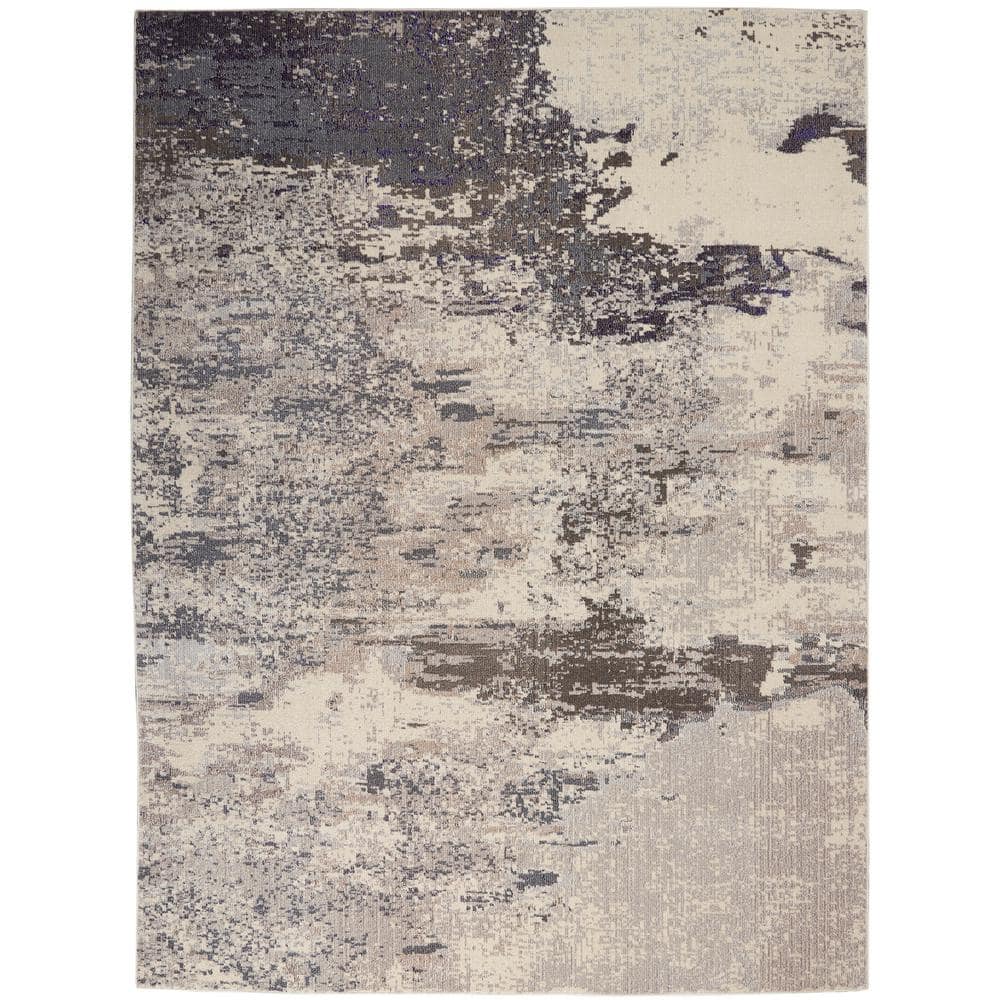 Celestial Ivory/Grey 10 ft. x 14 ft. Abstract Modern Area Rug -  Nourison, 742353