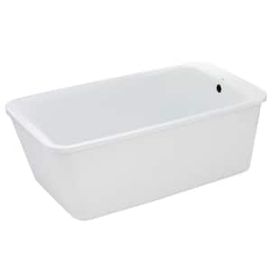 Lounge 64 in. Acrylic Reversible Drain Non-Whirlpool Flatbottom Freestanding Bathtub in White