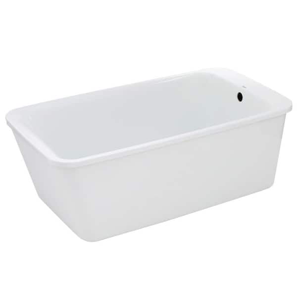 MAAX Lounge 64 in. Acrylic Reversible Drain Non-Whirlpool Flatbottom Freestanding Bathtub in White