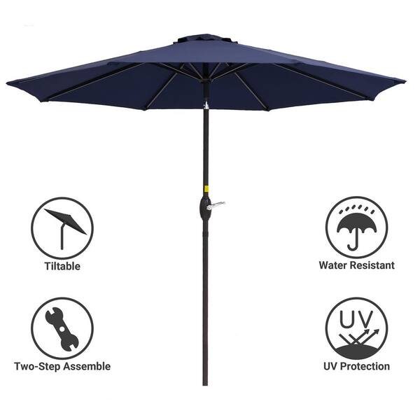 Sonkuki 9 ft. Patio Market Crank and Tilt Umbrellas, Table Umbrellas,UV ...