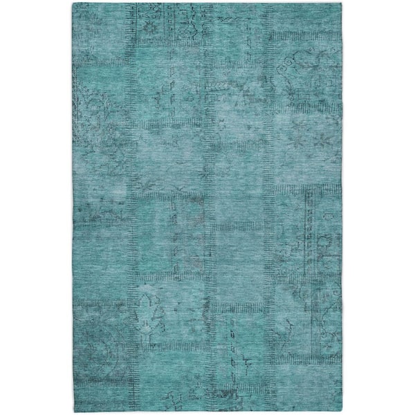 Dream Shag Premium Machine Washable Abstract ADS685 Gold 8 ft. x 10 ft. Area Rug