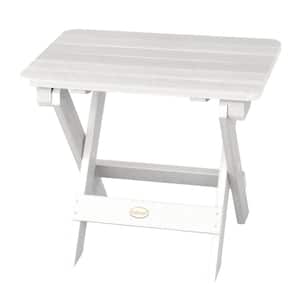 Adirondack White Recycled Plastic Outdoor Folding Side Table
