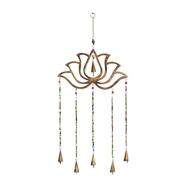 Decmode 39 inch Gold Metal Eclectic Windchime, Size: XL