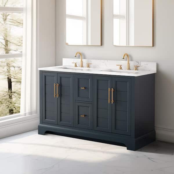 Vanity Art 54 in. W x 22 in. D x 34.5 in. H Double Sink