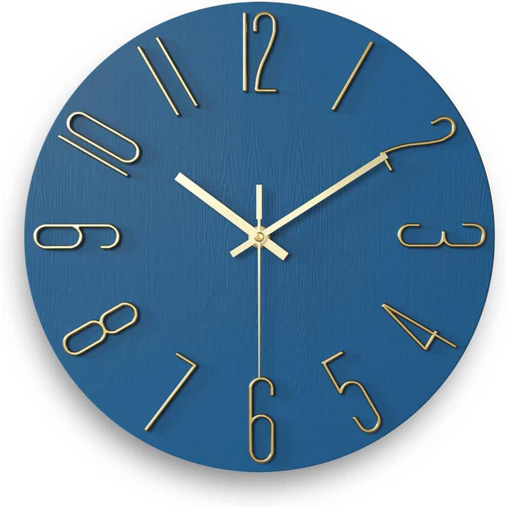 Cubilan Blue Modern Wall Clock M5NY01 The Home Depot