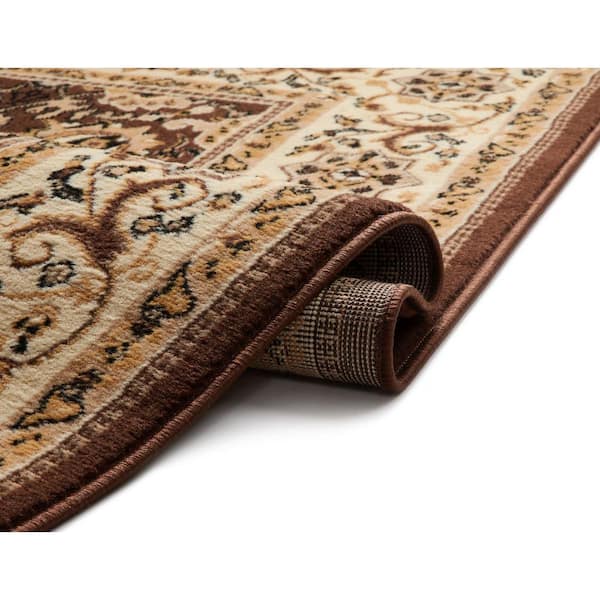 Well Woven Persa Tabriz 3 ft. 11 in. x 5 ft. 3 in. Traditional Oriental  French Country Brown Area Rug PA-18-4 - The Home Depot