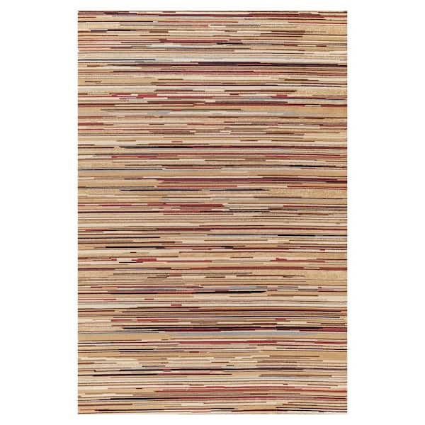 Concord Global Trading Jewel Collection Striation Stipes Multi Rectangle Indoor 9 ft. 3 in. x 12 ft. 6 in. Area Rug
