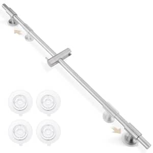 40 in. Drill-free Wall Mount Shower Slide Bar with Adjustable Handheld Shower Head Holder in Brushed Finish