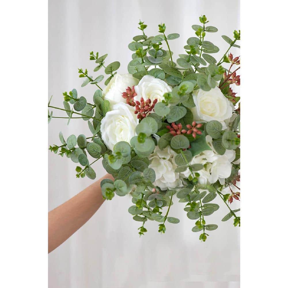 Set of 6 Faux Eucalyptus Greenery Stems
