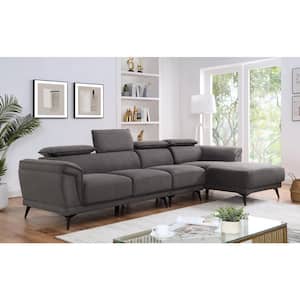 Rischer 125.25 in. W 3-Piece Fabric Sectional Sofa in Gray