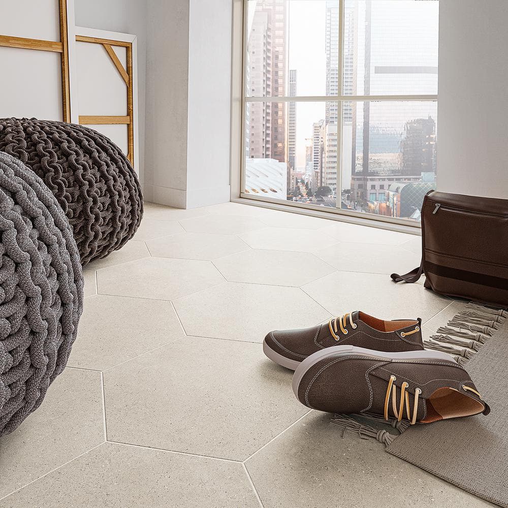 Taupe Matte Hexagonal Porcelain Floor and Wall Tile