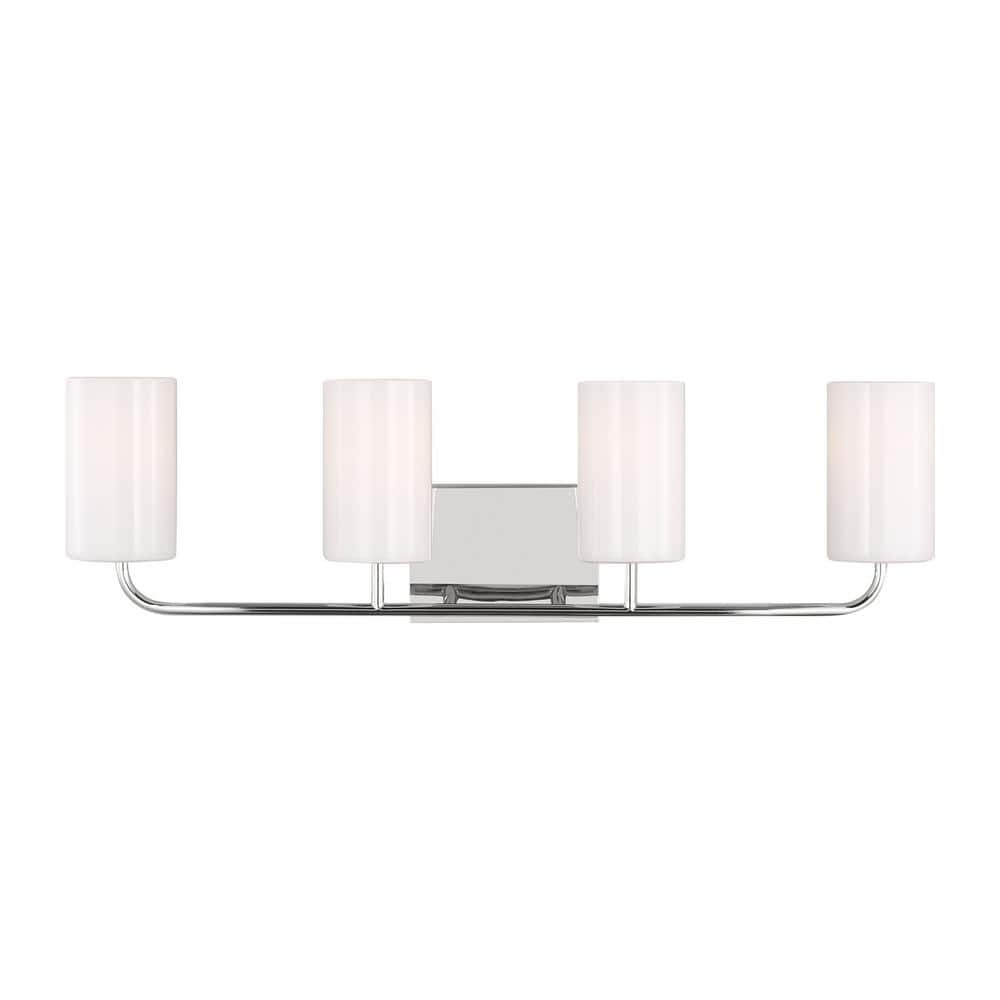 Grant Park Extra Large 31 in. 4-Light Chrome Vanity Light with Clear White Glass Shades price history on PriceWatchPro