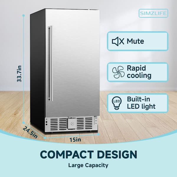 SIMZLIFE 15 in. Single Zone 127-Cans Freestanding/ Built-in