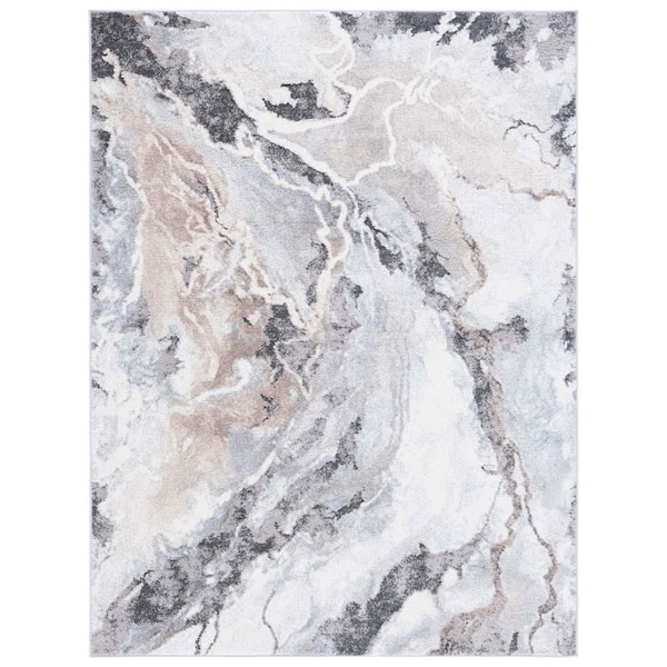 SAFAVIEH Opal 8 ft. x 10 ft. Ivory/Gray Marble Area Rug