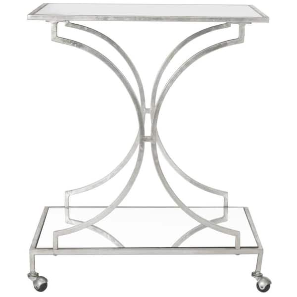 HomeSullivan Champagne Gold Finish Reef Knot Frame And Glass Top And Mirror  Bottom Bar Cart 40E085BS-07 - The Home Depot