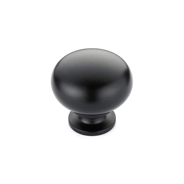 Richelieu Hardware Varennes Collection 1-1/4 in. (32 mm) Traditional Matte Black Round Cabinet Knob