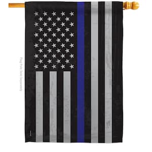 28 in. x 40 in. US Blue Stripe Police House Flag 2-Sided Armed Forces Decorative Horizontal Flags