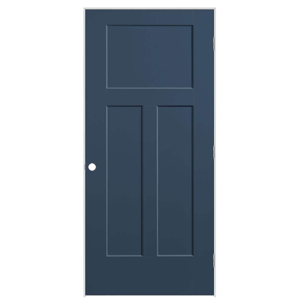 36 in. x 80 in. 3-Panel Winslow Left-Hand Hollow Core Night Tide Molded Composite Single Prehung Interior Door price history on PriceWatchPro