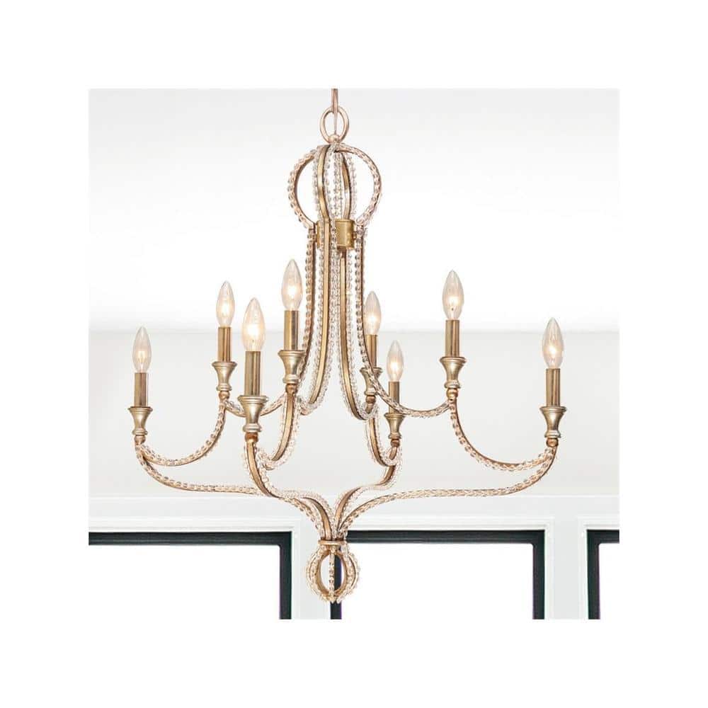 Distressed Twilight 8-Light Crystal Bead Chandelier