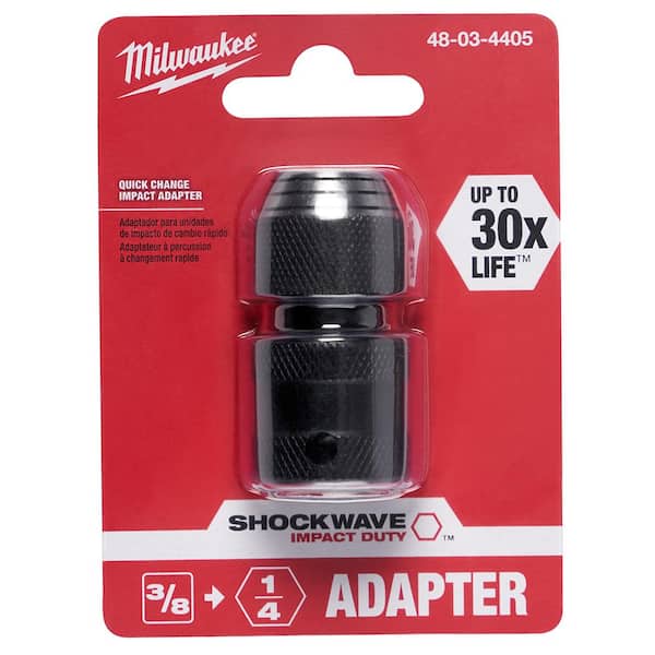 Milwaukee 48-03-4405 Shockwave 3/8-Inch Square by 1/4-Inch Hex Adapter 