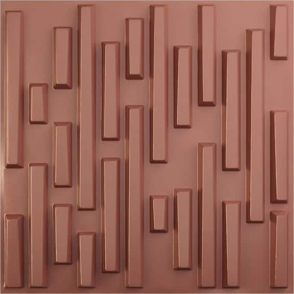 Ekena Millwork 19 5/8 in. x 19 5/8 in. Staggered Brick EnduraWall Decorative 3D Wall Panel, Champagne Pink (12-Pack for 32.04 Sq. Ft.)