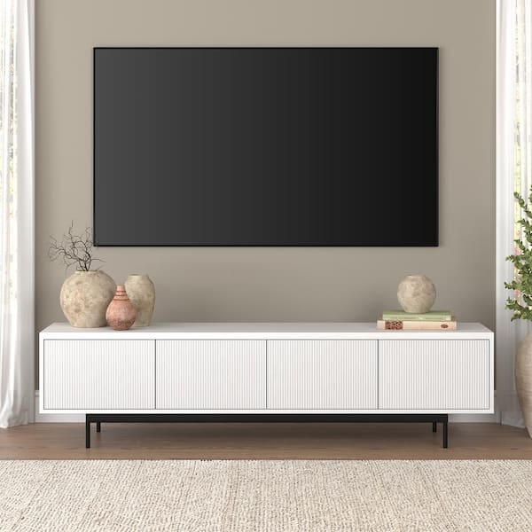 Meyer&Cross Whitman 78.5 in. White TV Stand Fits TV's up to 85 in.