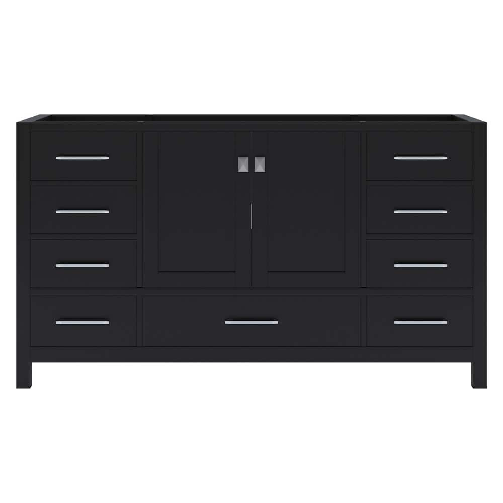 Caroline Avenue 60 in. W x 22 in. D x 33.5 in. D Bath Vanity Cabinet without Top in Espresso -  Virtu USA