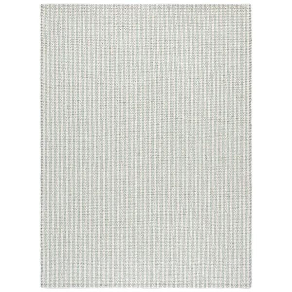 Manhattan 9 ft. x 12 ft. Ivory/Sage Striped Marle Area Rug