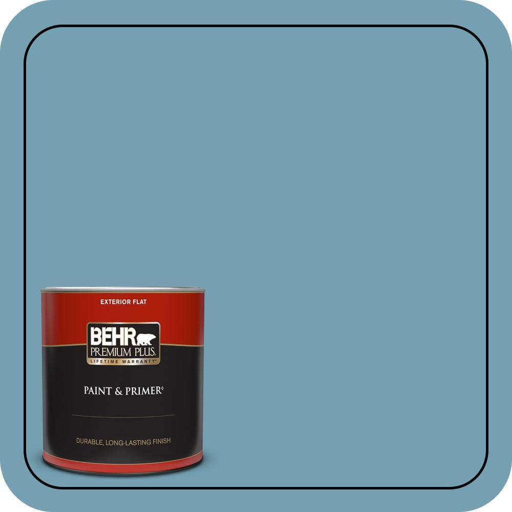 1 qt. #S480-4 Saga Blue Flat Exterior Paint & Primer price history on PriceWatchPro