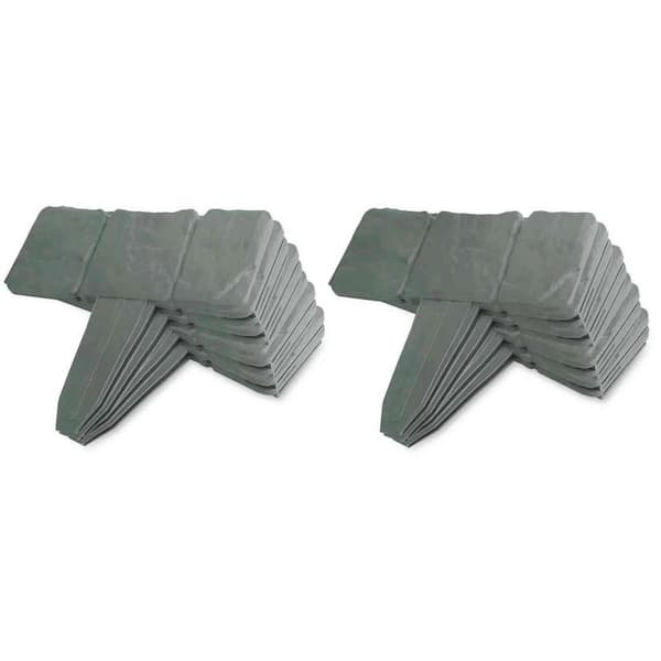 16 ft. L x 9 in. H Plastic Cobbled Stone Garden Lawn Edging 20-Piece Set for Flower Beds and Walkways in Green