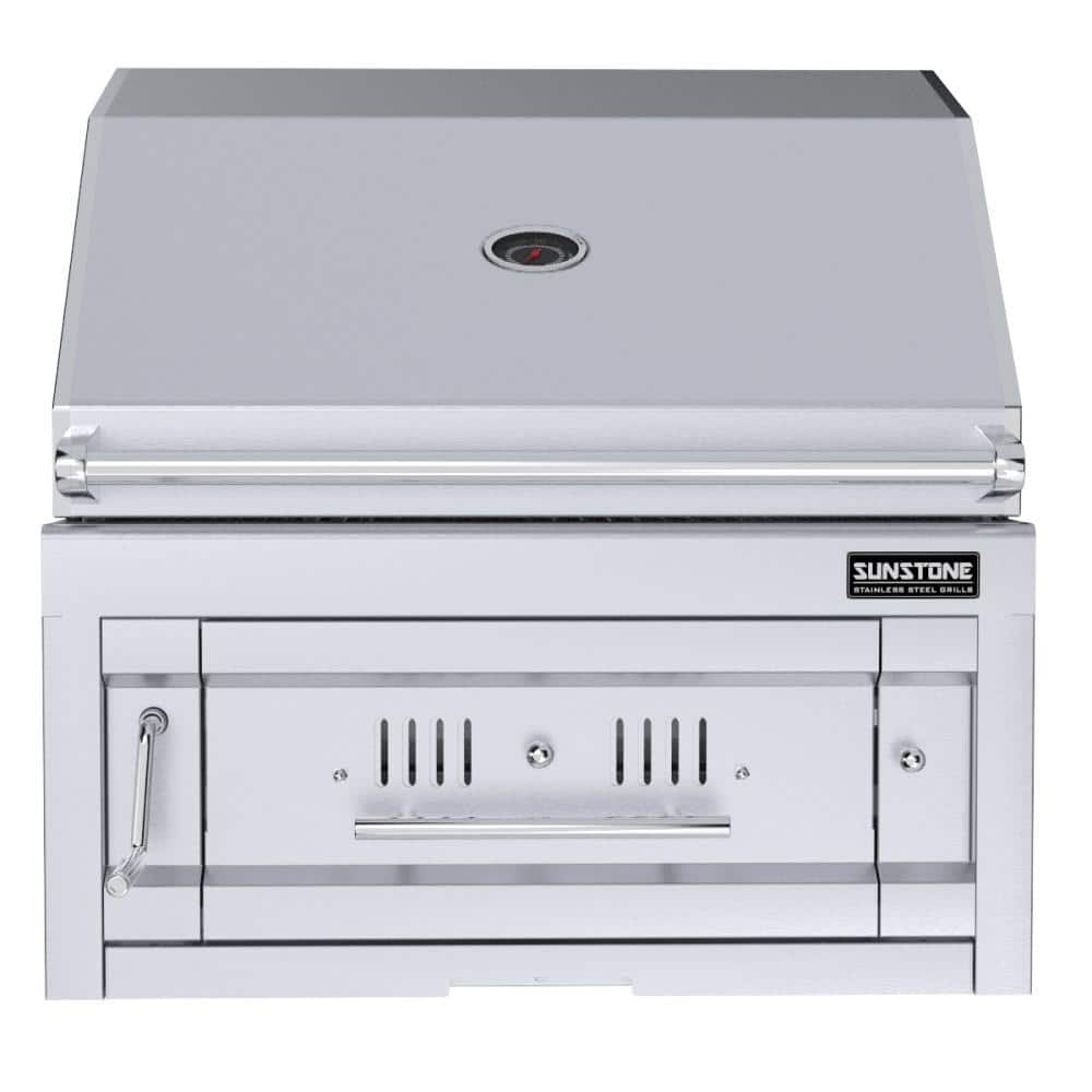 28 in. Sun Charcoal Grill in Stainless Steel