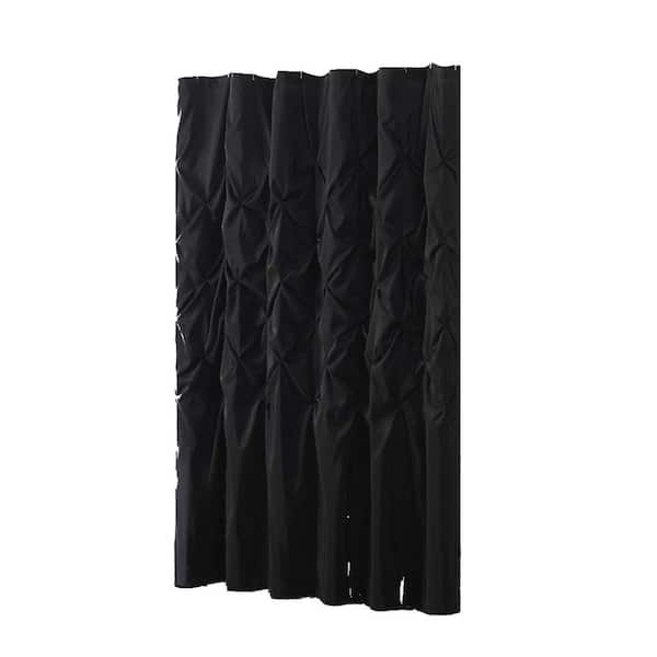 Unbranded 72 in. W x 72 in. L Polyester Tufted Semi-Sheer Shower Curtain in Black for Bath
