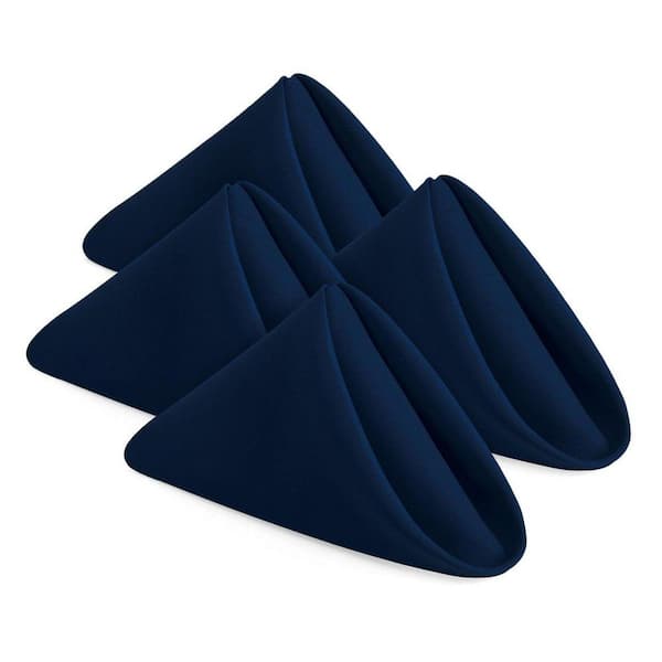 24 Pack Cloth Napkins 17 in.W x 17 in.H  100% Polyester Hemmed Edges, Washable and Reusable Ideal for Parties, Navy Blue