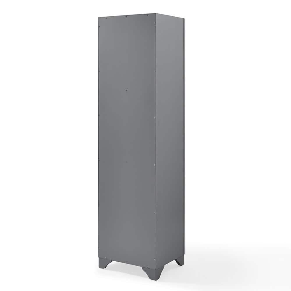 Tara Vintage Gray Tall Linen Cabinet with Adjustable Shelves