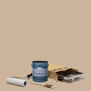 1 gal. #PPU4-07 Mushroom Bisque Extra Durable Satin Enamel Interior Paint and 5-Piece Wooster Set All-in-One Project Kit