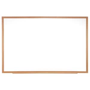 M1 Porcelain Magnetic Whiteboard, Wood Frame, 4 ft. H x 7 ft. 4 in. W