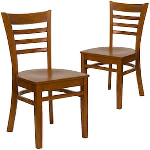 Cherry Wood Seat/Cherry Wood Frame Restaurant Chairs (Set of 2)