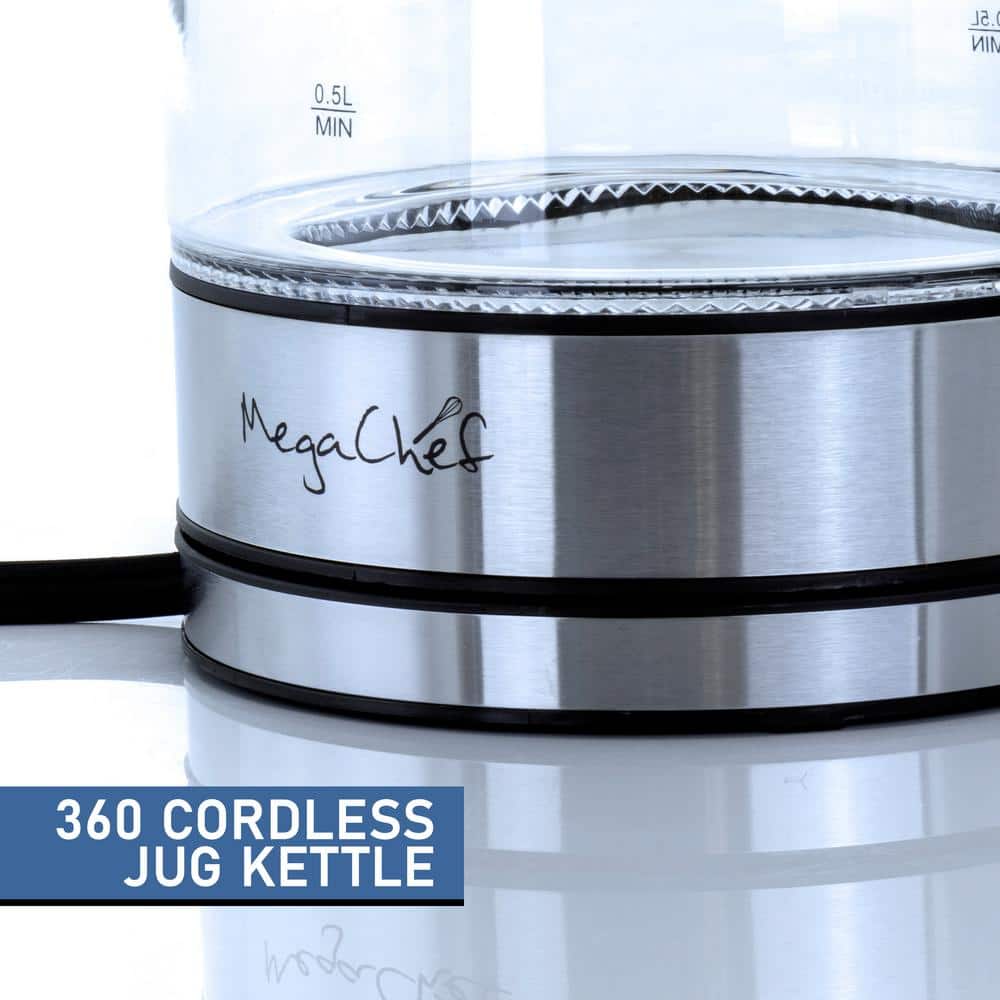 MegaChef 1.8L Glass and Stainless Steel Electric Kettle