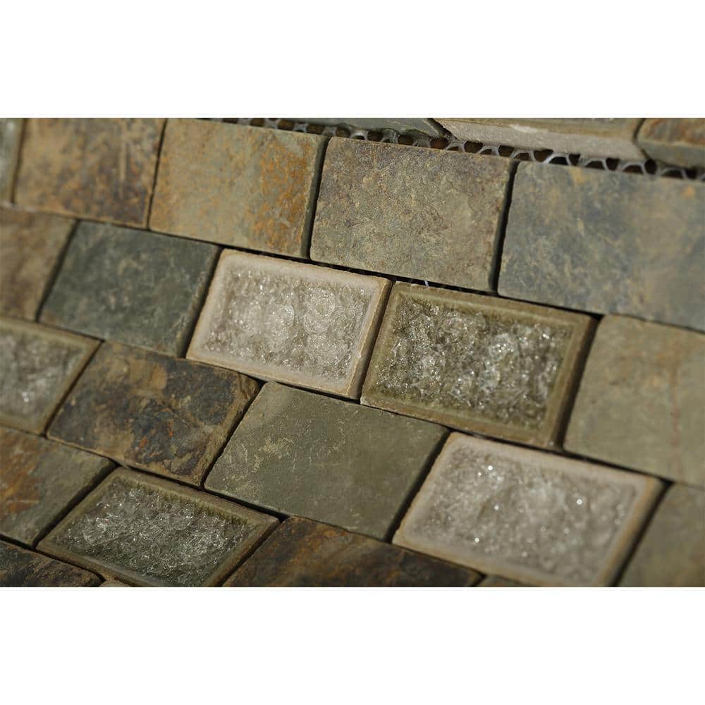 Cream Stone Look Brick Joint Mosaic Wall Tile