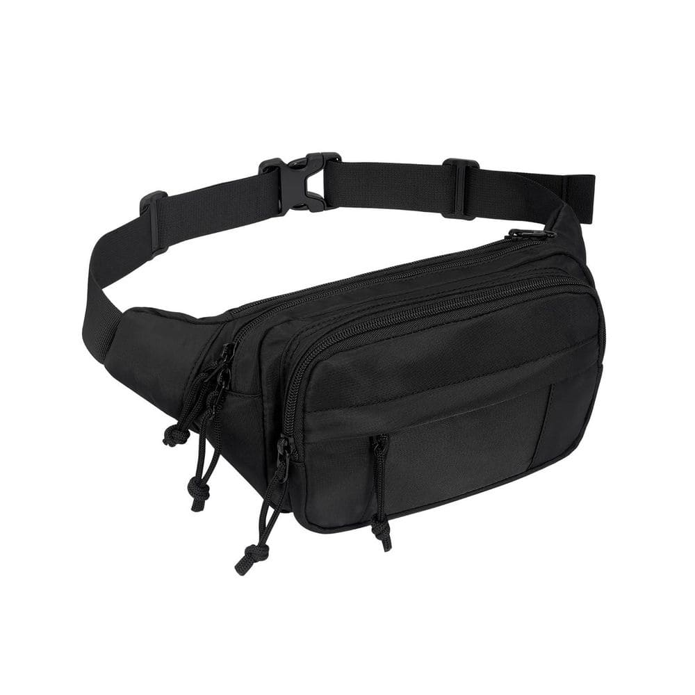 Large Crossbody Fanny Packs for Women Men with 5 Zipper Pockets Adjustable Strap, Waistpack Hip Pack for Traveling