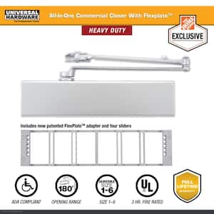 Heavy-Duty All-in-One Aluminum Commercial Door Closer with Flex Plate