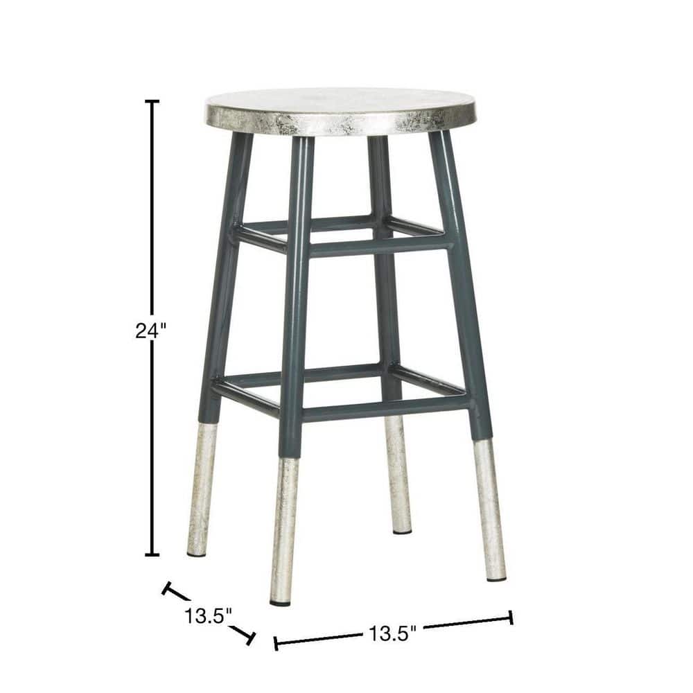 Transitional Gray Iron 24" Backless Counter Stool